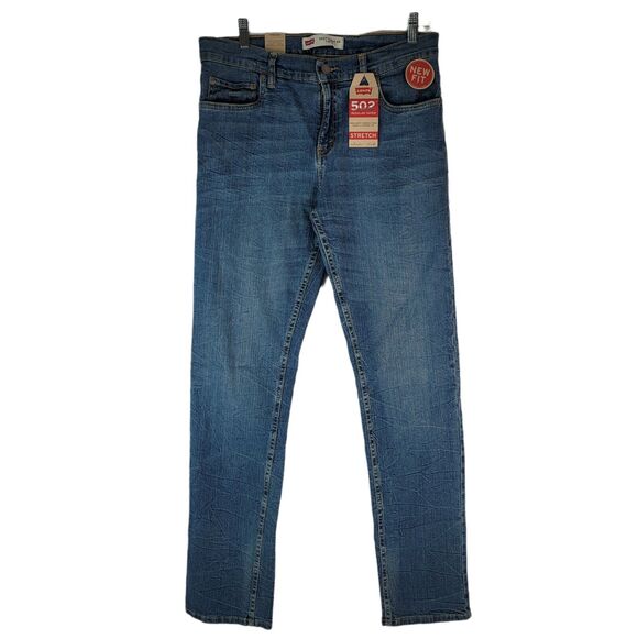Levis 502 Jeans Regular Taper Boys 18 Reg 29x29 Stretch New with Tags $48 - Picture 1 of 10
